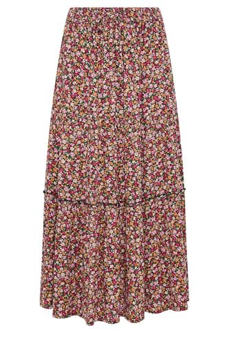 Image of M&Co Petite Ditsy Floral Maxi Skirt - Women's Pink