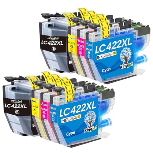 Image of KINGJET LC422XL Ink Cartridges 8-Pack, Replacement for Brother LC422XL LC422 LC-422XLVAL Ink Multipack, Compatible with MFC-J5340DW MFC-J5345DW MFC-J5740DW MFC-J6540DW MFC-J6940DW Printer