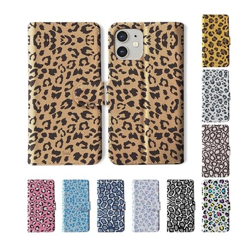 Image of Tirita Wallet Phone Case for iPhone 5 / 5s / SE 2016 With Card Holder – Vegan Leather Flip Case/Cover for Women [01. Leopard Print]