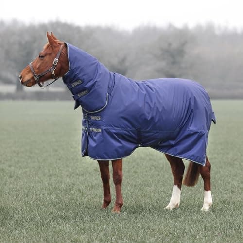 Image of Shires Typhoon Lite Combo Turnout Rug - Navy Blue