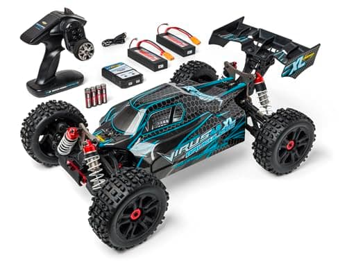 Image of Carson 500409081 1:8 Virus 4.2 XL 100% RTR Black/Turquoise RC Car, Remote Controlled Car, Speed up to 80 km/h, 100% RTR Model, Includes Remote Control