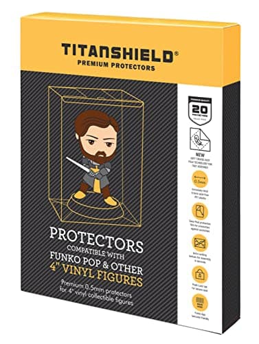 Image of TitanShield 0.5mm Pop Protectors Sleeve Case Compatible with Funko - 4" Inch Pop! Vinyl Figures (20 Pack)