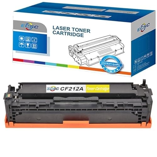 Image of ECSC Toner Cartridge CF212A For Printer, Compatible With HP LaserJet Pro 200 Color M251n M251nw MFP M276n MFP M276nw Printers (YELLOW, 1-Pack)