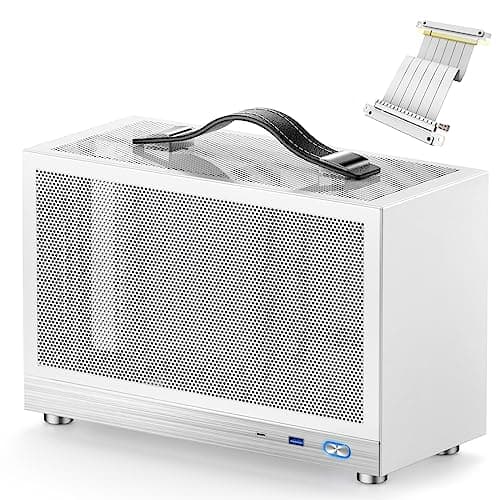 Image of S300 - Mini-ITX PC Gaming Case - Front I/O USB 3.0 Type - C Port - SFX Power Supply 100-130mm -Cable Management System - luminum Mini-ITX Motherboard Small Portable PC Case (PCIe 3.0 16X Riser Cable)