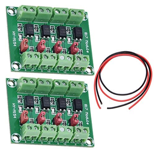 Image of Youmile 2PCS PC817 4 Channel Optocoupler Isolation Board Voltage Converter 3.6-30V Driver Photoelectric Isolated Module with 24AWG Wire
