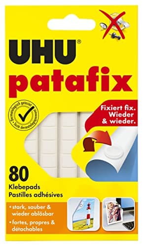 Image of UHU patafix, wieder ablösbare und verwendbare Klebepads, weiß, 80 Stück