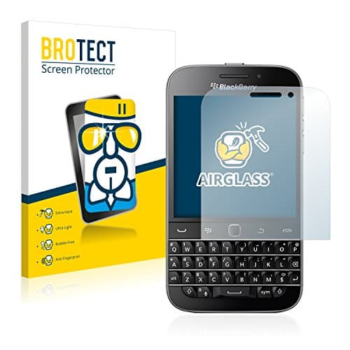 Image of brotect Glass Screen Protector Film compatible with Blackberry Classic Q20 - Glass-Foil 9H Protection [Scratch Resistant, High Clarity]