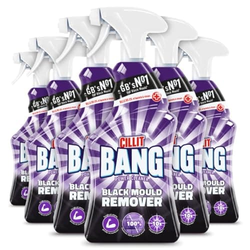 Image of Cillit Bang Black Mould Remover Spray I Removes Mould, Mildew & Dirt I Size: 750ml (Pack of 6) Packaging may vary
