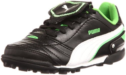 Image of PUMA Esito Finale TT Jr, Unisex Children's Football Shoes, Schwarz Black White Fluro Green 08, 3.5 UK