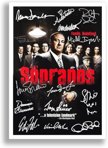 Image of The Sopranos Cast Signed Autograph A4 Poster Photo TV Show Season Series Framed Memorabilia Gift (A3 Poster only)