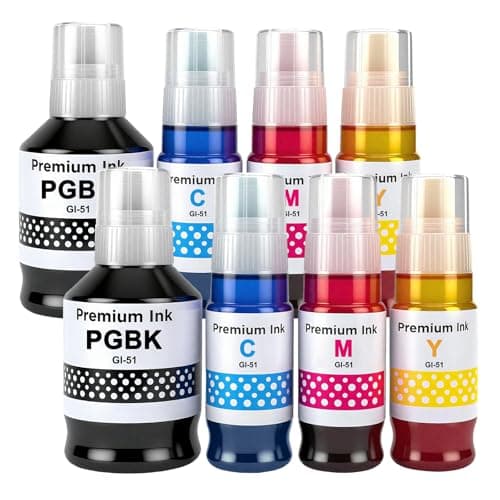 Image of GI51 GI50 Ink Cartridges Compatible with Canon Pixma GI-51 GI-50 Ink Bottle Multipack for Pixma G1520 G1530 G1560 G2520 G2560 G2570 G3520 G3560 G4570 G5050 G6050 G7050 GM2050 GM4050 (8P 2BK/2C/2M/2Y)