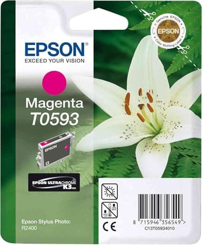 Image of Epson Stylus Photo R2400 ink cartridge UltraChrome K3 ink C13T05934010 (Lilly) T0593 magenta