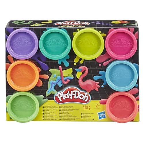 Image of Play-Doh 8-Pack Neon Non-Toxic Modelling Compound Set, Creative Toys for 2+ Year Olds, Arts and Crafts