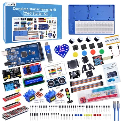 Image of GeeekPi Mega 2560 Ultimate Starter Kit, Compatible with Arduino IDE, Complete Electronics Project Kit with Tutorial, Include Mega 2560 Microcontroller Board and Many Electronic Accessories