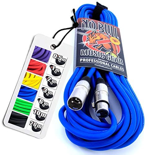 Image of No Bull Music Gear' Premium XLR Cable (Blue, 10m): Achieve a Clearer Audio Signal with a Balanced Male to Female Microphone Lead, plus Cable Tie