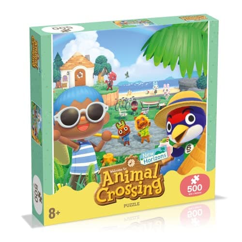 Image of Winning Moves Animal Crossing 500 Piece Jigsaw Puzzle Game, piece together Francine, Chrissy, Bud, Flick and O'Hare, gift and toy for ages 10 plus