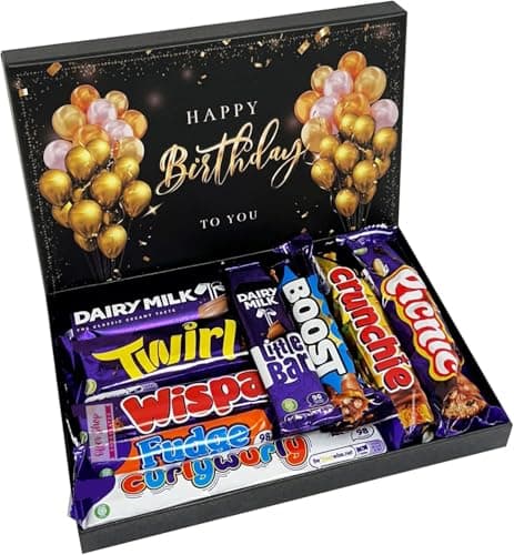 Image of Happy Birthday Chocolate Gift Chocolate Lovers Selection Box | Letterbox Treat Box | 9 Chocolate Bars