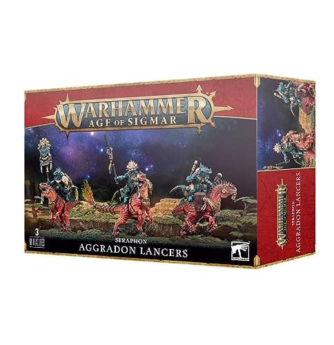 Image of Games Workshop Warhammer Age of Sigmar Seraphon: Aggradon Lancers, Green and Brown