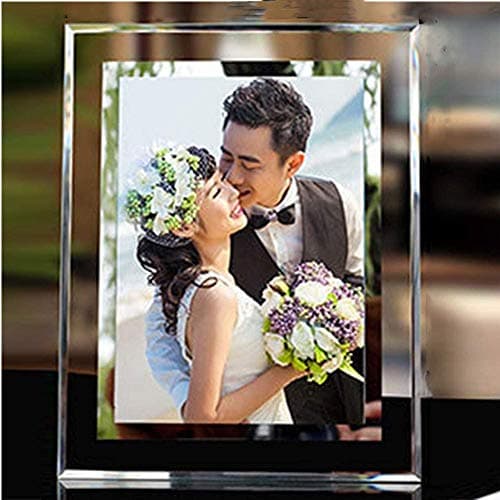 Image of glass 8x10 Mirrored Edge Picture Frame with frame for Photos Posters Certificates Drawings Illustrations
