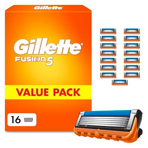 Image of Gillette Fusion5 Razor Blades Men, Pack of 16 Razor Blade Refills with Precision Trimmer, 5 Anti-Friction Blades (Packaging May Vary)