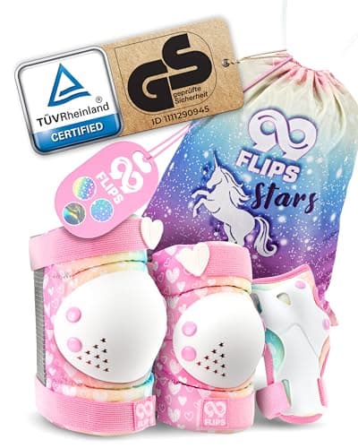 Image of 99FLIPS Knee Pads for Kids - Kids Knee and Elbow Pads for Children - Scooter Knee Pads Skate Pads - Size XS - Pink - Elbow and Knee Pads Kids Knee Pads
