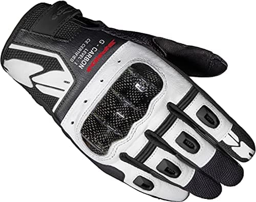 Image of SPIDI G-Carbon Motorcycle Gloves (Black/White, S)