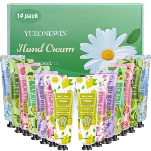 Image of 14 Pack Hand Cream Gift Set, Floral assorted Mini Hand Foot Cream, Christmas Gifts Day Night Cream Moisturizer for Winter Rough Dry Hands, Body Cream Gift Set for Birthday Mothers day Gifts (420ml)