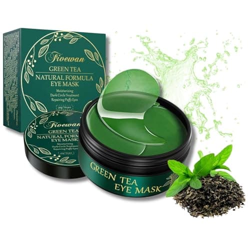 Image of Green Tea Under Eye Gel Patches for Dark Circles and Puffy Eye Bags, 60 Pcs Collagen Under Eye Mask for Removing Wrinkles (60p, Green Tea)