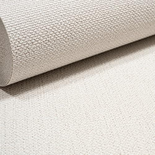 Image of SOPHIE LAURENCE Plain Cream Beige Wallpaper Linen Effect Textured Paste The Wall Free Match