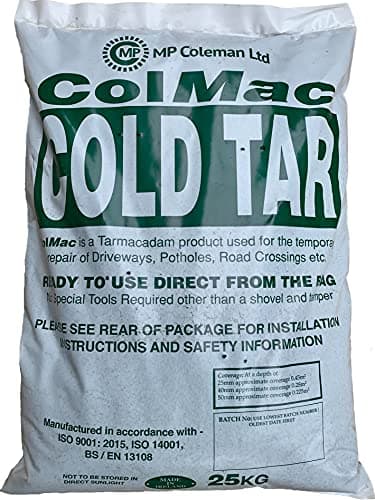 Image of 25KG Colmac Cold Tar Ready to Use Direct from Bag - Asphalt, Pothole, Driveway Instant Repair Tarmac