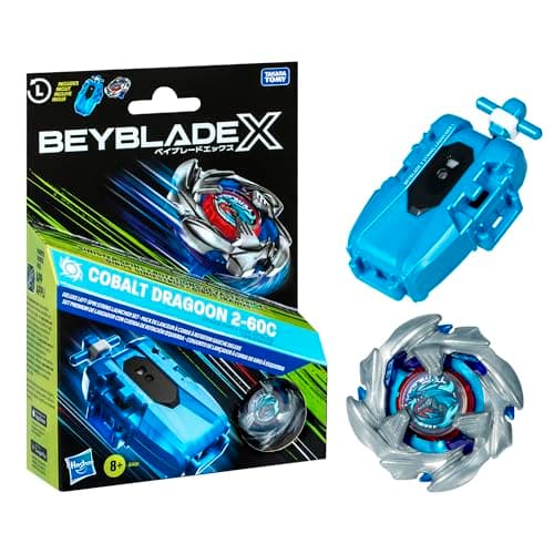 Image of Beyblade X Cobalt Dragoon 2-60C Deluxe Left-Spin String Launcher Set