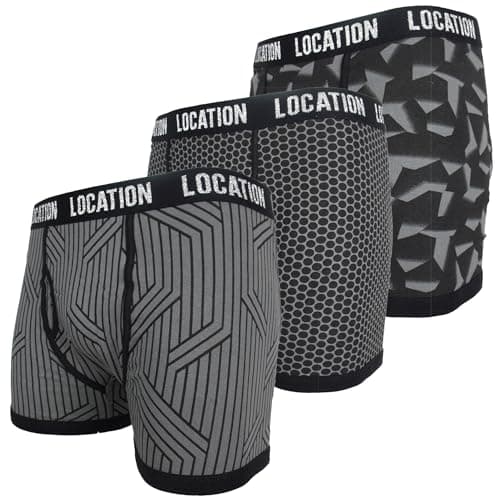Image of Mens Location Boxers 3 Pack Cotton Trunks Boxer Short Adults Underwear, L, CM9
