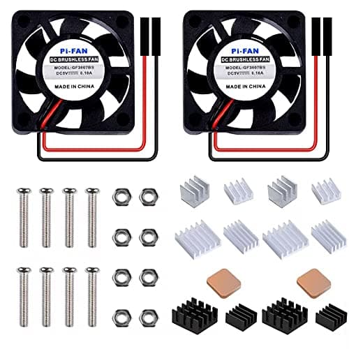 Image of GeeekPi Quiet 3007 Fan DC 5V 3.3V Brushless CPU Cooling Fan with Heatsink for Raspberry Pi 4B/3B+/3B & Zero/Zero W & Retroflag NESPI CASE Plus (2-Pack)