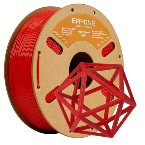 Image of ERYONE High Speed ABS Filament 1.75mm +/- 0.03mm, Rapid ABS Filament, 3D Printing Filament, 30-600mm/s Hyper Speed ABS Filament, 1kg (2.2LBS)/Spool, Red