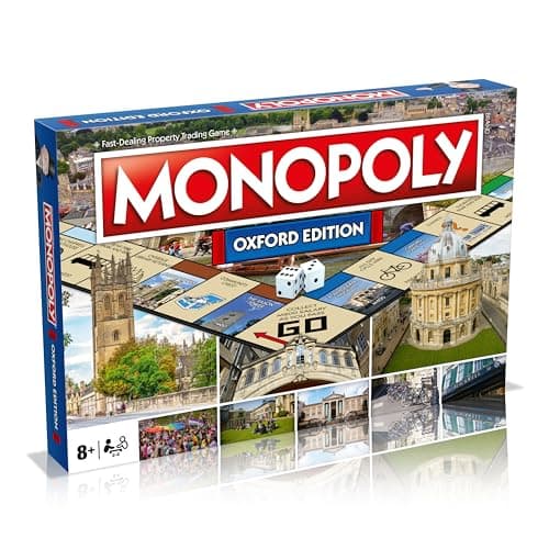 Image of Winning Moves Oxford Monopoly Board Game, Advance around the board and trade your way to success, gift for ages 8 plus