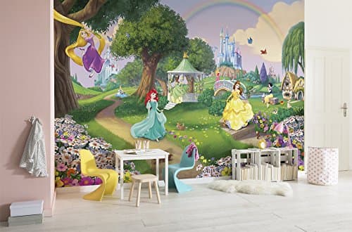Image of Komar 8 Disney Princess Paper 449 Photo Wallpaper Rainbow, Size: 368 x 254 cm (W x H), 8 Pieces, Including Paste, Made in Germany, Bunt