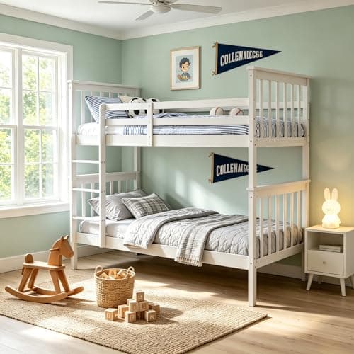 Image of Panana Bunk Bed for Kids, Wooden Bunky bed Double 3FT Single Bed, for Kids (White)