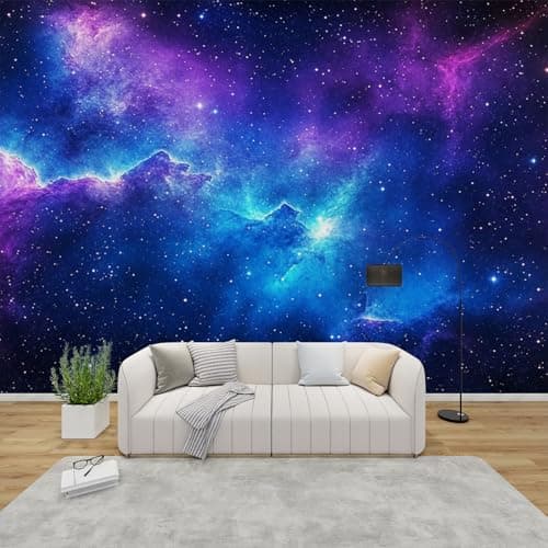Image of AevuCub Galaxy Wallpaper for Living Room - Cosmic Space Wall Murals for Bedrooms, Fantasy Universe Wall Art, Non-Woven Photo Wallpaper 3D Effect, 200x140 cm