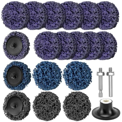Image of QWORK® 17-Piece CSD Disc Set, 50 mm Sanding Disc, Coarse Cleaning Disc for Surface Processing, Rust and Paint Removal
