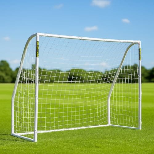 Image of JSH Football Goal | All Weather UPVC Football Goals | Kids Garden Target Net Posts | Easy Assemble | Perfect for Training, Practice & Play | 8ft x 4ft, 8ft x 6ft or 12ft x 6ft (8ft x 4ft)