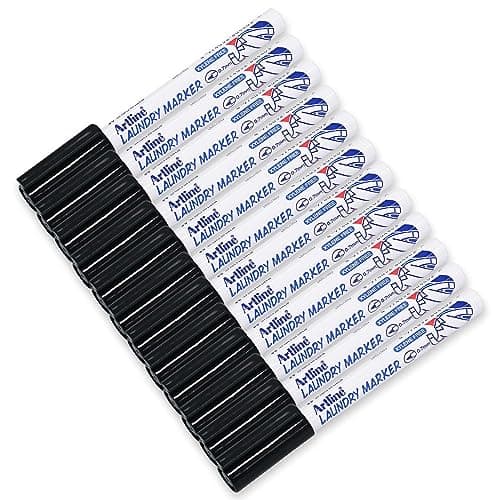 Image of 12 x Artline Laundry Marker Bullet Tip Fine Black A750