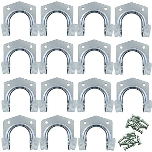 Image of SOL 15pk DIY Tool Hooks Metal Aluminium Garage Storage with 30pcs Screws Durable Rust Resistant Heavy Duty Wall Mount for Bikes Ladders Garden Equipment Organisation