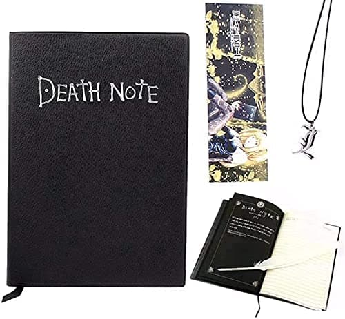 Image of REOVE Death Note Notebook with Feather Pen, Fashion Anime Theme Death Note Cosplay Notebook, Gifts for Cosplay Lovers, Can be Used as Diary and Notebook