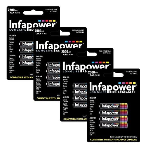 Image of Infapower AAA 550MAH NI-MH Long Life Rechargeable Batteries (4-Pack) B009