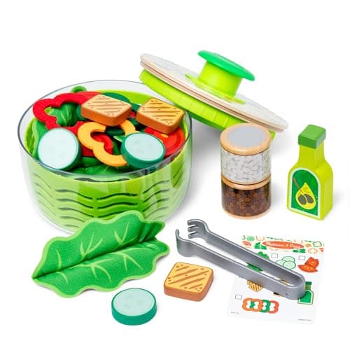Image of Melissa & Doug Salad Spinner Play Set, Pretend Play Food for Boys and Girls Ages 3+