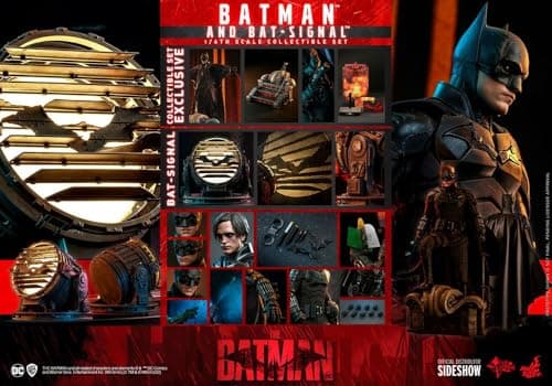 Image of Hot Toys The Batman Movie Masterpiece Figure 1/6 Batman with Bat-Signal 31cm