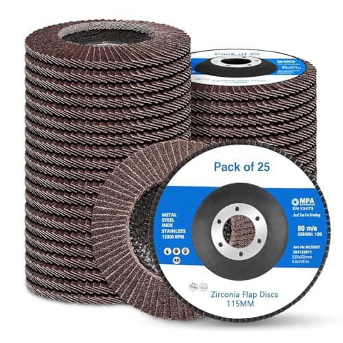 Image of STEBRUAM 25 Pack 115mm Flap Discs,Professioanl T29 Zirconia Grinding Disc 40 60 80 120 240 Grit for Sanding Metal Stainless Steel Wood