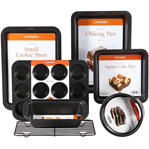 Image of CHEFMADE Bakeware Set, 7-Piece Nonstick Kitchen Baking Set Carbon Steel Oven Bakeware