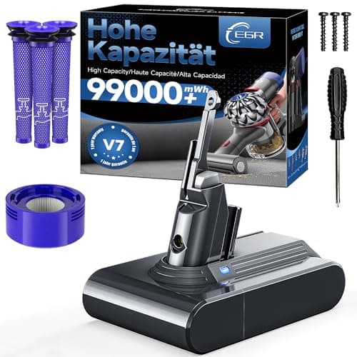 Image of EGR V7 battery Replacement Compatible with Dyson V7 SV11 Animal/Motorhead/Trigger/Absolute/Mattress Handheld Vacuum Cleaner with 4 Filters