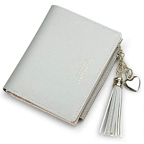 Image of ZhengYue Purse for Women,Ladies Purse Small Leather Wallet with RFID Blocking,Vegan Leather Women Purse with Zipper Coin Purse and Multiple Card Slots for Cash,Cion,Card,Bill Grey